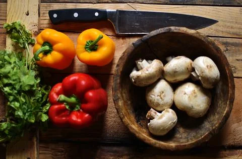 Veggie flat lay  Stock Photos