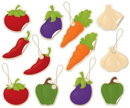 Veggie labels Stock Illustration