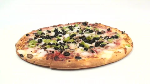 Veggie pizza seamless loop - HD  Stock Footage 448864