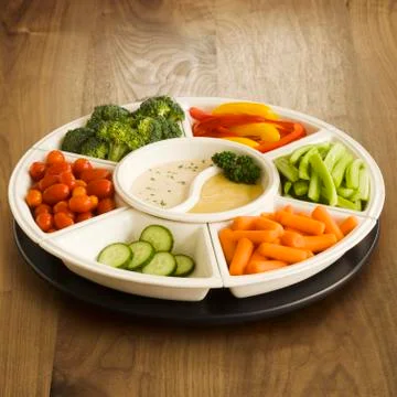 Veggie Platter with Two Dips Foto stock