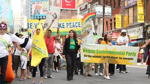 Veggie Pride Parade Stock Footage 24535415