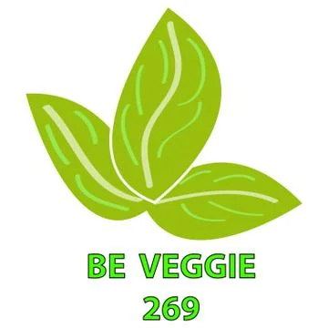 Veggie symbol leaf on white background Stock Illustration