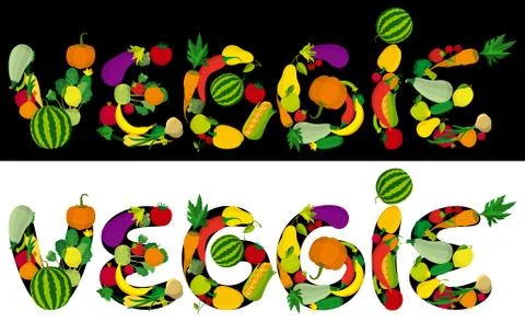 Veggie title Stock Illustration