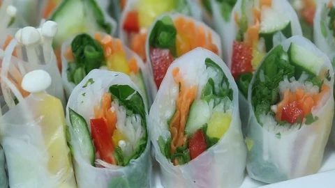 Veggie wrap close up Stock Footage 77606106