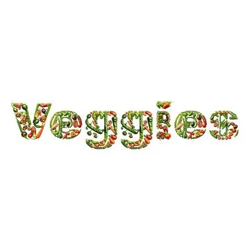 Veggies created with vegetables Illustrazione stock