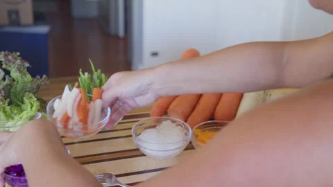 Veggies for Spring Rolls Stock Footage 278735915