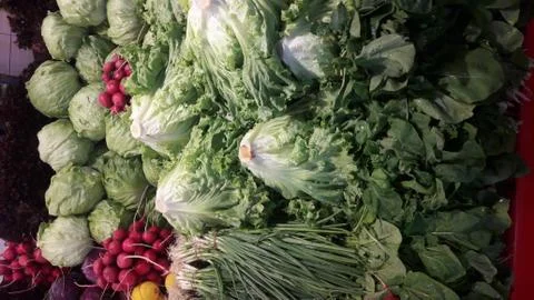 Vegitables and fruits on the shell in the local market Stock Photos