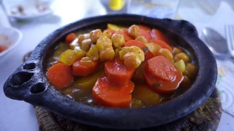 Vegtable Tajine CLose Up Stock Footage 83222094