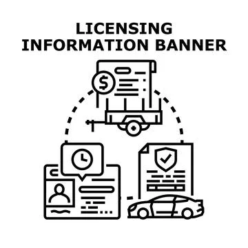 Vehicle and trailer licensing information concept Stock Illustration