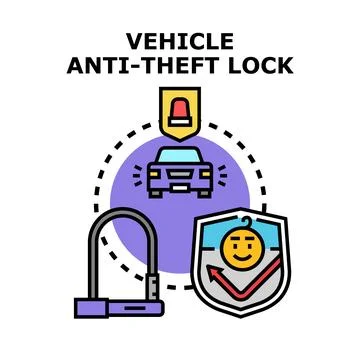 Vehicle anti theft lock security system concept Stock Illustration