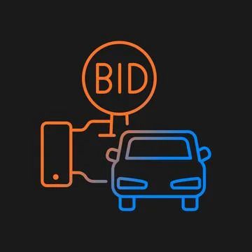 Vehicle auction gradient vector icon for dark theme Ilustración de archivo