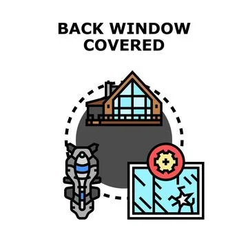 Vehicle back window covered protection concept planning Stock Illustration