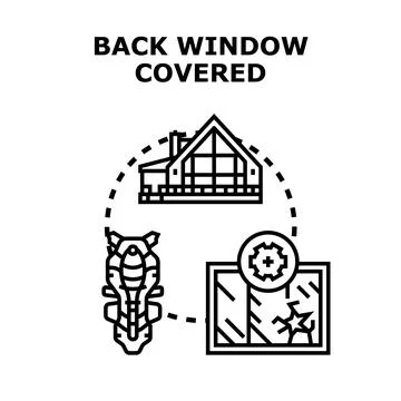 Vehicle back window covered protection concept planning Stock Illustration