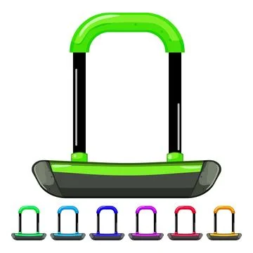 Vehicle bicycle lock cartoon vector graphic Illustration