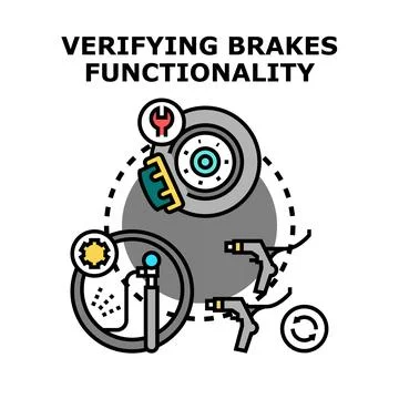 Vehicle brake system checking and maintenance concept Stock Illustration
