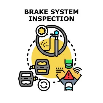 Vehicle brake system inspection and maintenance concept Stock Illustration