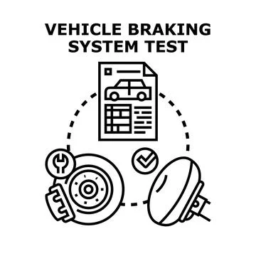 Vehicle braking system test and maintenance concept Stock Illustration