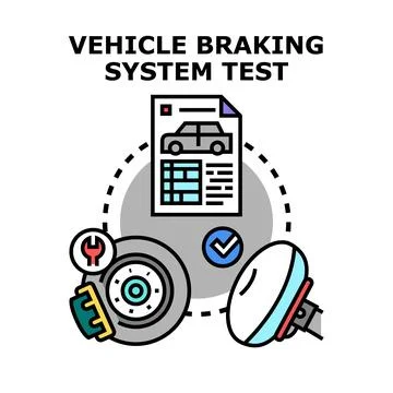 Vehicle braking system test and maintenance concept Stock Illustration
