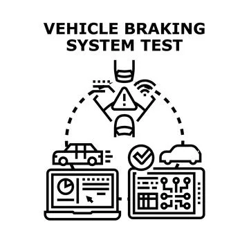 Vehicle braking system testing and diagnostics performing Stock Illustration