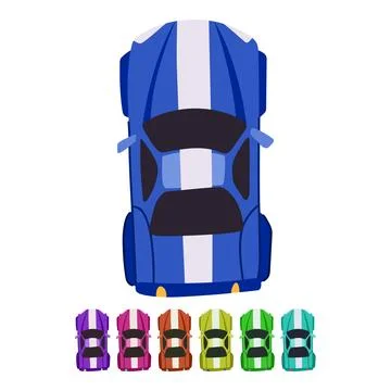 Vehicle car top view vector cartoon graphic Ilustração Stock