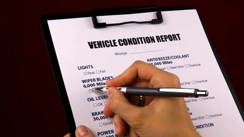 Vehicle condition report form Stock Footage 112047378