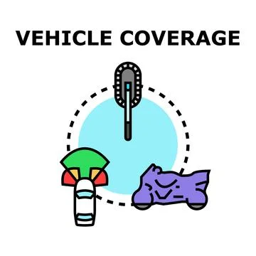 Vehicle coverage concept with different transport types Stock Illustration