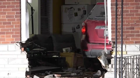 Vehicle Crashed Into Home 스톡 동영상 59868087