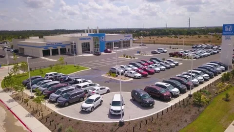 Vehicle Dealership Shot, Honda Leander, Leander Texas Stock Footage