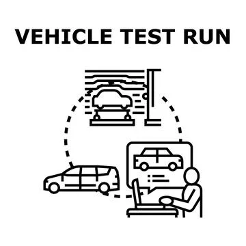 Vehicle diagnostic testing process with computer interface イラスト素材