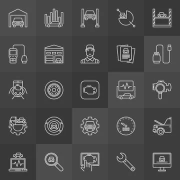 Vehicle diagnostics icons イラスト素材