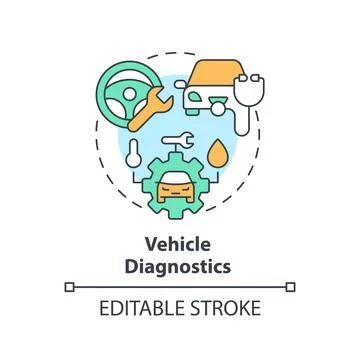 Vehicle diagnostics multi color concept icon 스톡 일러스트