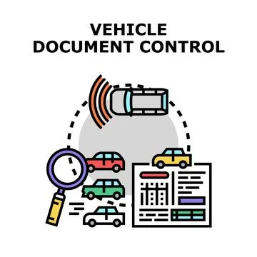 Vehicle document control and traffic monitoring icon Ilustración de archivo
