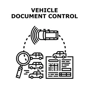 Vehicle document control and traffic monitoring icon Ilustración de archivo