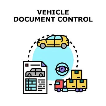 Vehicle document control concept managing automobile documents Ilustração Stock