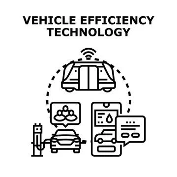 Vehicle efficiency technology improving sustainable transport options Stock Illustration