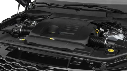 Vehicle engine Eiger Grey Metallic 2020 Land Rover Range Rover Sport HSE Stock Footage 160091543