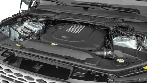 Vehicle engine Indus Silver Metallic 2016 Land Rover Range Rover Sport HSE Stock Footage 159876845