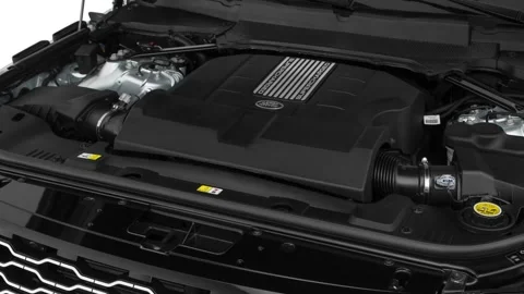 Vehicle engine Indus Silver Metallic 2018 Land Rover Range Rover Supercharged Stock Footage 160005614