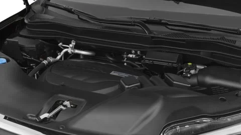 Vehicle engine Night Hawk Black Pearl 2020 Honda Ridgeline Sport pickup crew Stock Footage 160110130