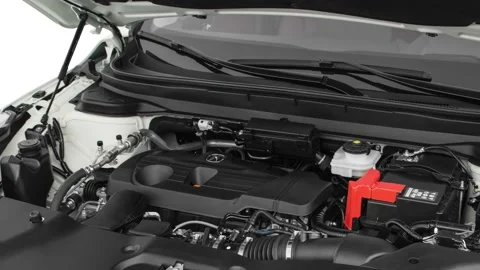 Vehicle engine White Diamond Pearl 2019 Acura RDX with Advance Package Stock Footage 160016223