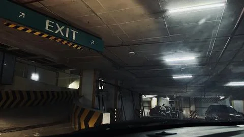 Vehicle exit area from the Subway inside the mall Stock Photos