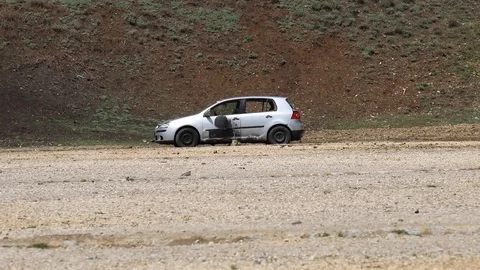 Vehicle exploding with improvised explosive device Stock Footage 111947839