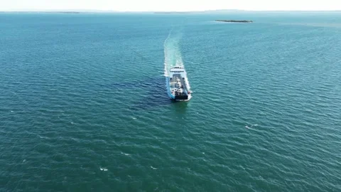 Vehicle Ferry sailing towards Stock Footage 281143152