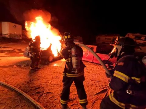 Vehicle Fire 002 Stock Photos