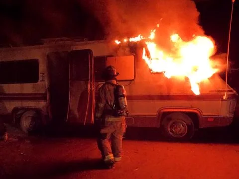 Vehicle Fire 005 Stock Photos