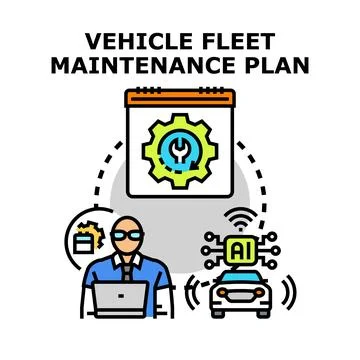 Vehicle fleet maintenance plan using artificial intelligence 库存插图