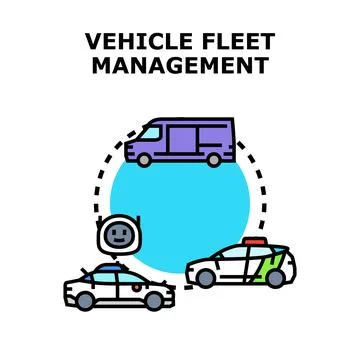 Vehicle fleet management system tracking transportation services Stock Illustration