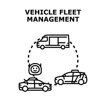 Vehicle fleet management system tracking transportation services Stock Illustration
