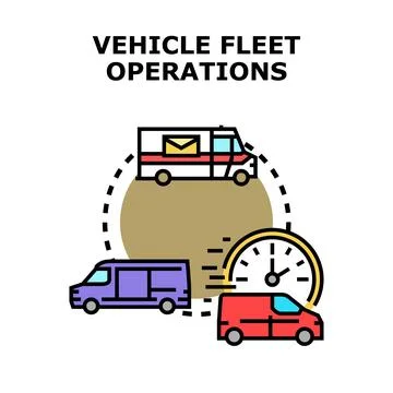 Vehicle fleet operations managing logistics and transport efficiency 库存插图