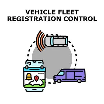 Vehicle fleet registration control system management Stock Illustration